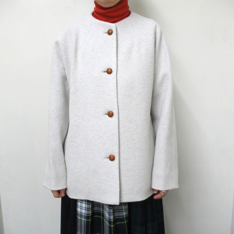 Vent d'oest  ノーカラーウール圧縮ハーフコート /OFF11 【日本製】